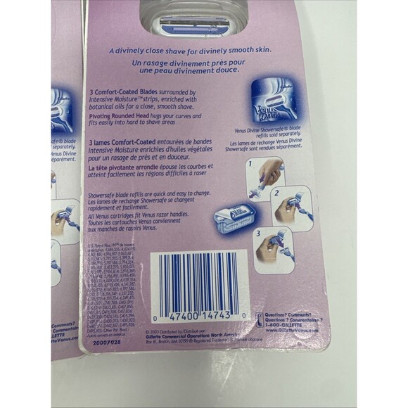2x Gillette Venus Divine Razor Shaver NEW NOS 2003 Purple Limited Edition - Picture 8 of 8